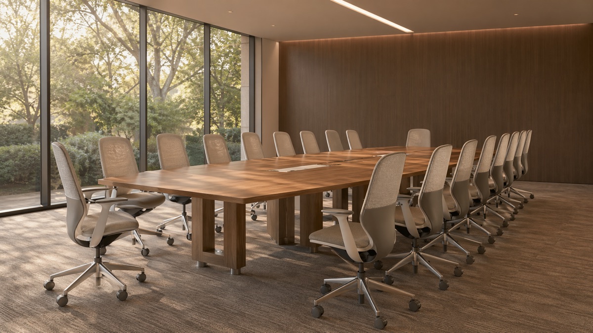 AI-rendered conference room